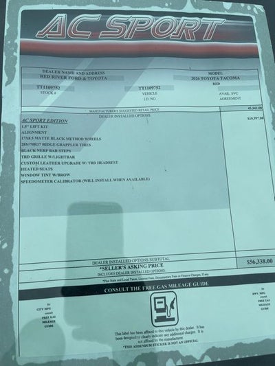 2026 Toyota Tacoma Base